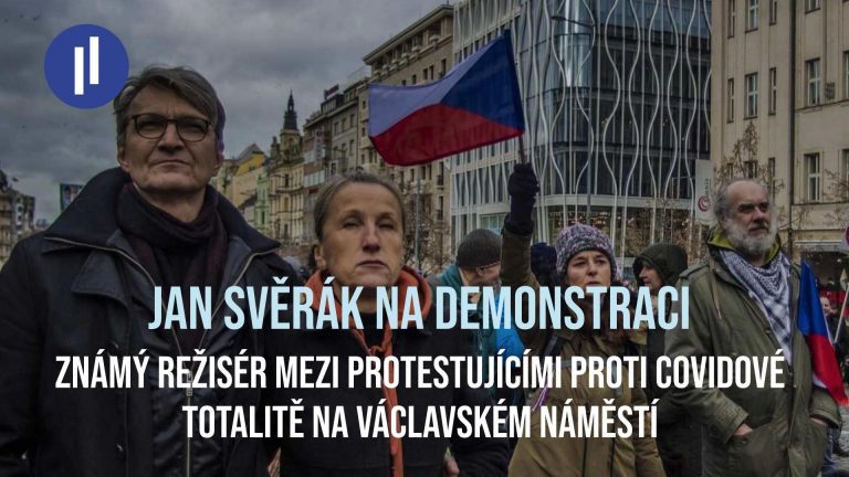 Mezi protestujícími proti covidové totalitě se na demonstraci na Václavském náměstí objevil i známý režisér Jan Svěrák