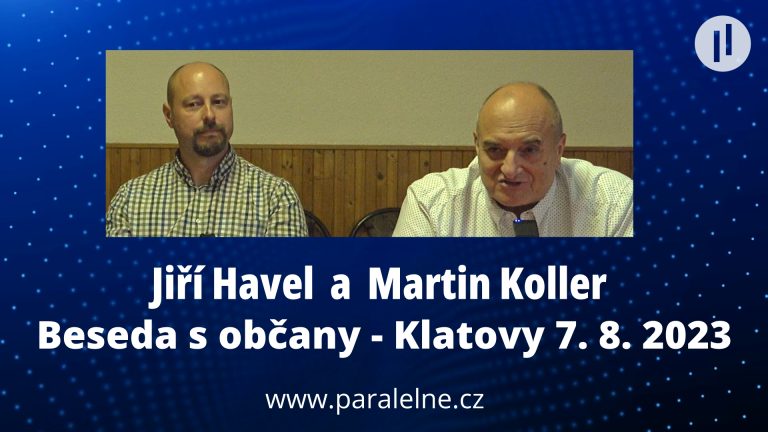 Co konkrétně udělat pro změnu systému a jak být připraveni na budoucí období? Jiří Havel a Martin Koller v Klatovech na besedě s občany.